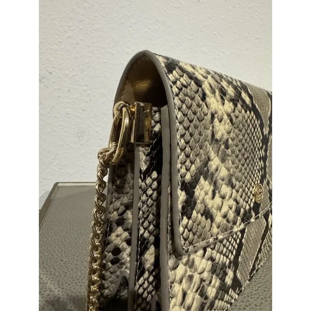 Tory Burch Python Snakeskin Print Leather flap crossbody or hand bag